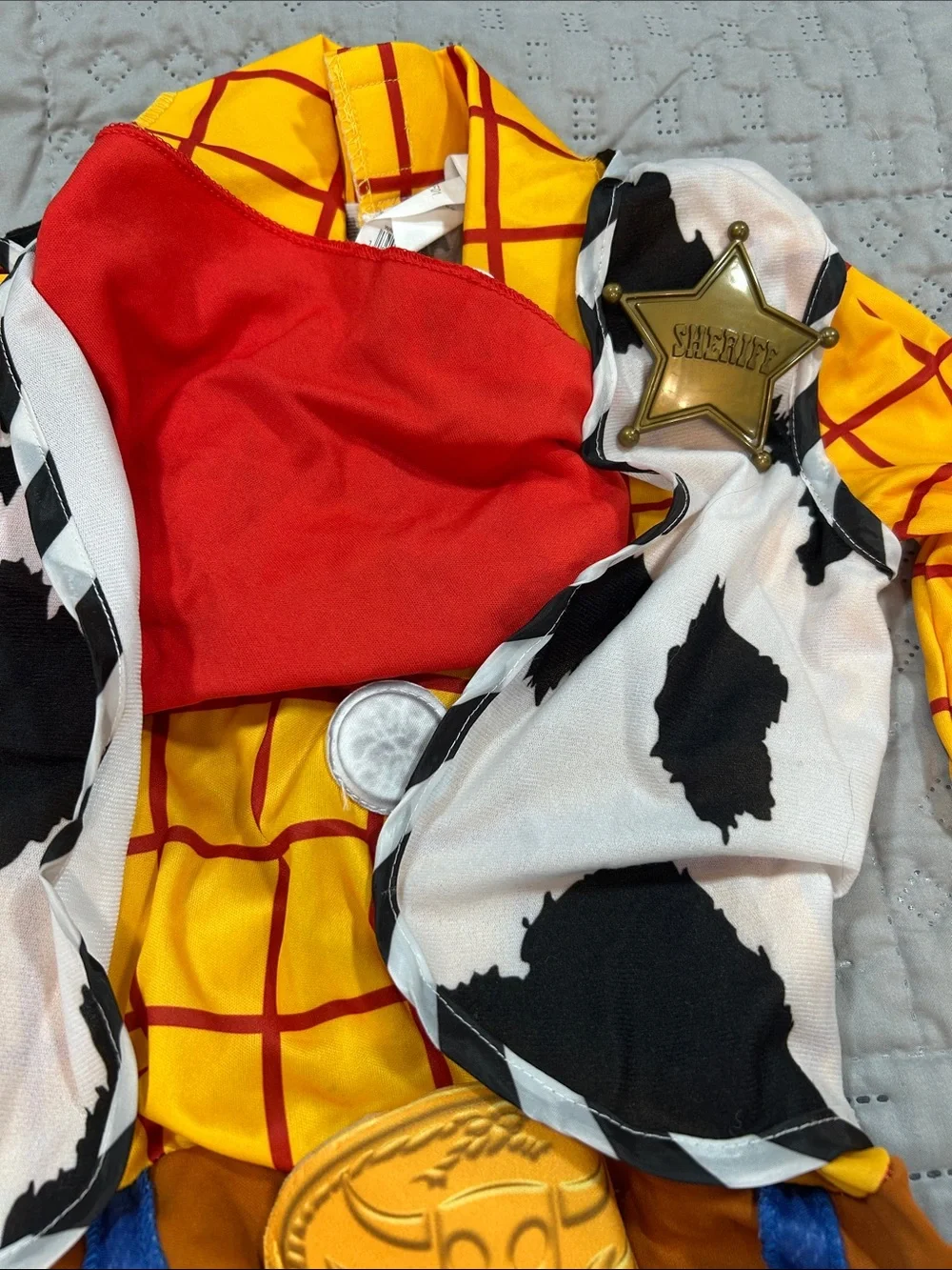 Pixar Disney Woody Yellow & Blue Kids Cowboy Costume 4 piece set